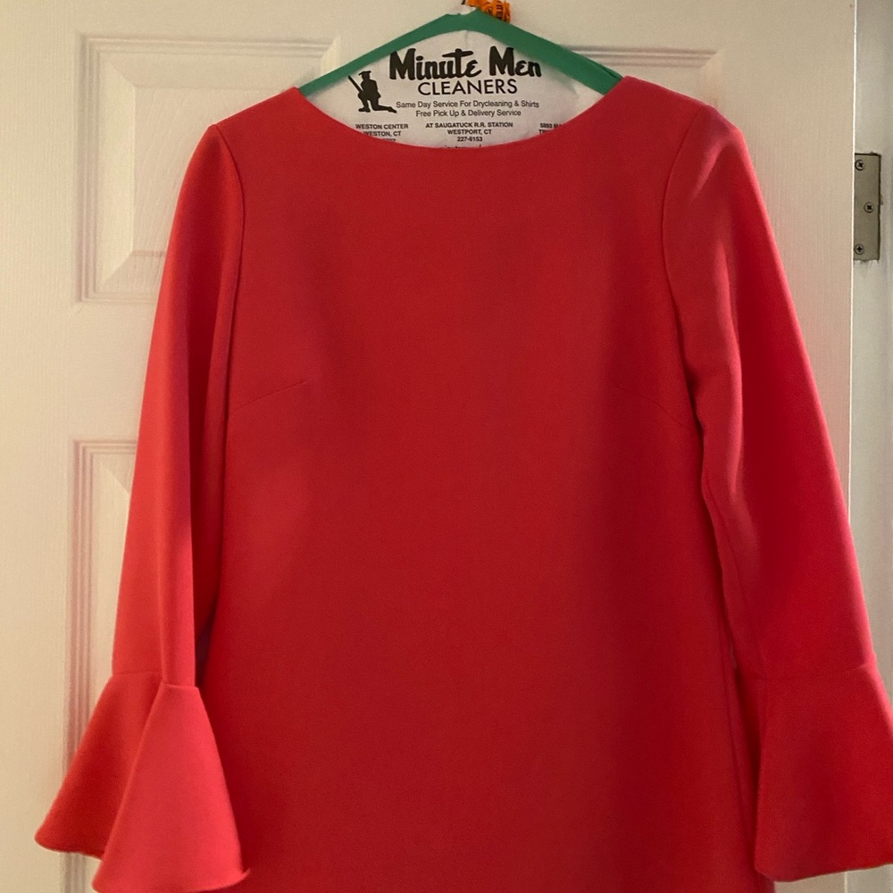 Sail to Sable Bold Red Blouse with Flared Sleeves